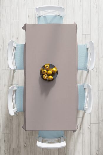 Realhomes Digital Printed Plain Mink Colored Tablecloth