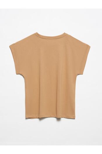 Dilvin 3504 Crew Neck T-shirt-dark Camel