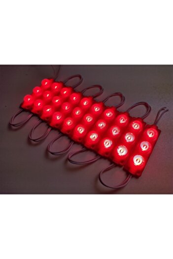 REPLAX Carub Camlı Parmak Led Lamba Kırmızı 24 Volt Su Geçirmez 10,lu 3m Bantlı Kesilebilir Br0409936