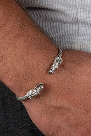 OTTOTESBİH Men's Gift Dragon Head Viking Bracelet, Viking Bracelet