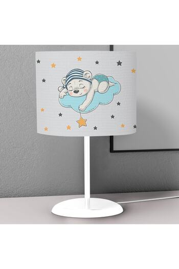 instababyrooms Bear Patterned Digital Printed Children's Room - Desktop Lampshade Chandelier