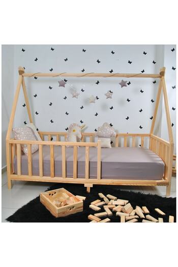 BRK Design Montessori Çocuk Yatak Çam Karyola Çadır