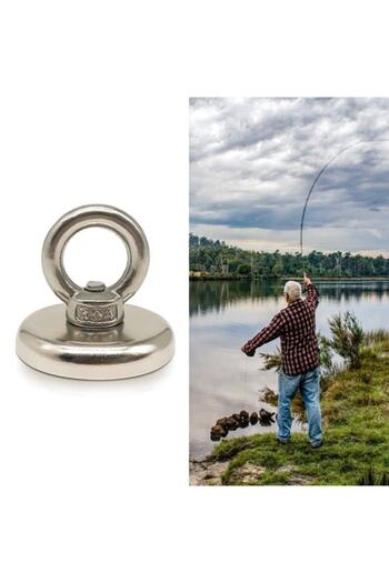 Dünya Magnet Fishing Magnet , 25mm Askılı Güçlü Neodyum Mıknatıs, Kurtarma Mıknatısı