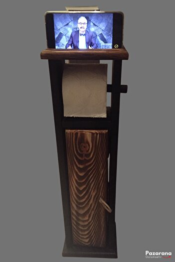 Ankaflex Wooden WC Paper Holder Toilet Phone Holder Stand Featured Bathroom Paper Holder