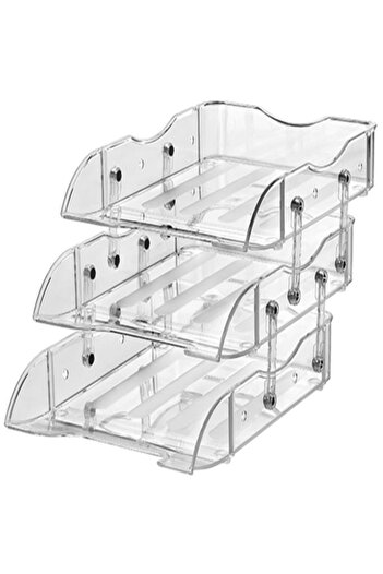 easyso Bafix Document Shelf Movable Plastic 3-Piece Transparent Bf 333 Functional