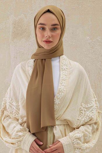 Larissa Scarf Μεσίνι Μεταξωτό Σάλι Γάλα Καφέ
