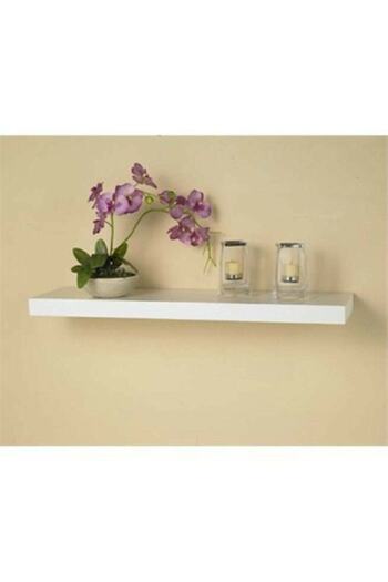 Egecan Mobilya White Wall Shelf Flying Shelf Hidden Shelf