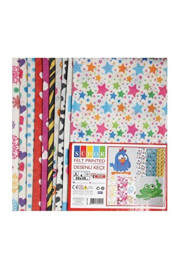 Südor Patterned Felt 20x30 Cm 10 Pieces K.e