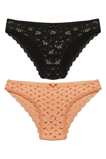 Liona Pack of 2 Patterned Lace Size M Women's Bikini Panties