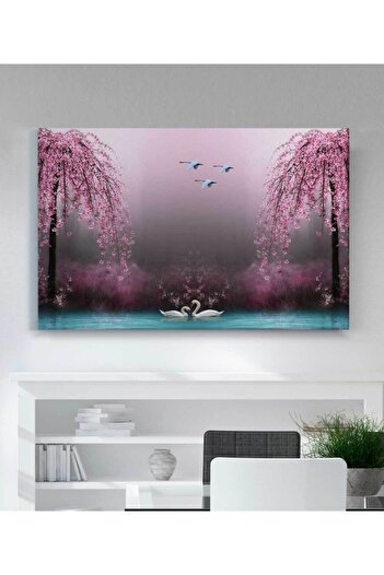 StellaStore Pembe Çiçekli Kanvas Tablo