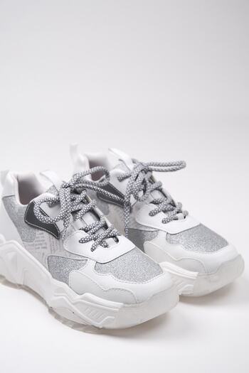 Luvi 65134 White Glitter Women's Sports Shoes