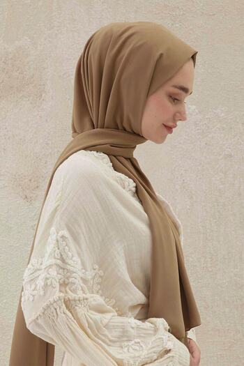 Larissa Scarf Μεσίνι Μεταξωτό Σάλι Γάλα Καφέ