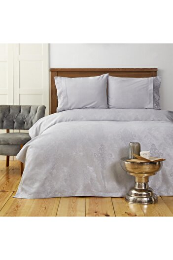Karaca Home Laurel Gray Lace Cotton Private Pike Set