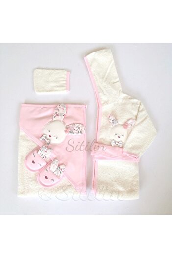 Gaye Baby Girl Bathrobe Set Rabbit Towel 0-3 Years P100826