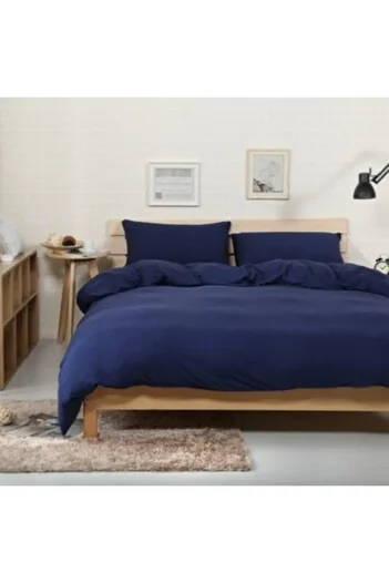 mer-tim ezberbozan ev tekstili Mer-tim Double 200x220 Duvet Cover Quilt Cover - Navy Blue