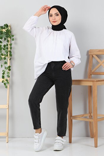 Modamihram Boyfriend Plus Size Jeans Black