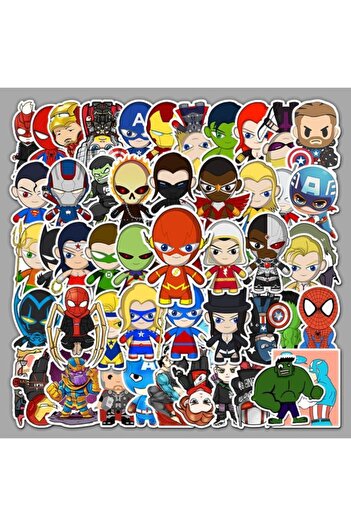 CajuArt 50 Pieces Non-Repeated Anime Hero Quality PVC Sticker 03