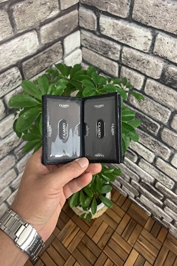 GUARD Mini Siyah Deri Kartlık