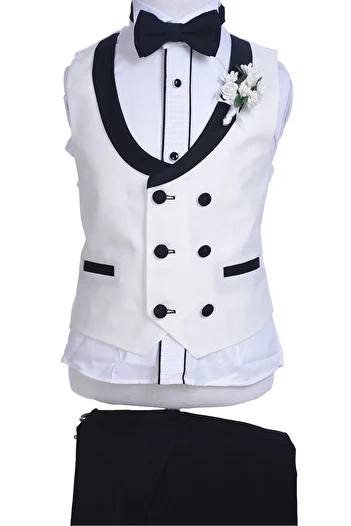 ceocuk Tuxedo Model Double Breasted Vest Children's Set