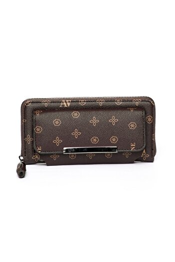 Armine C07 Кафяв портфейл с щампа