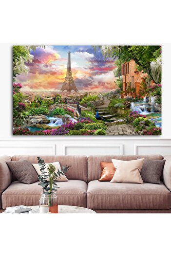 Sebenta Dev Boyut Dekoratif Paris Tasarım Kanvas Tablo (80cm X 120cm)