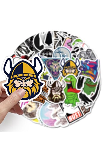 CajuArt 50 Pieces Unrepetitive Mixed Style Modern Pvc Sticker 016