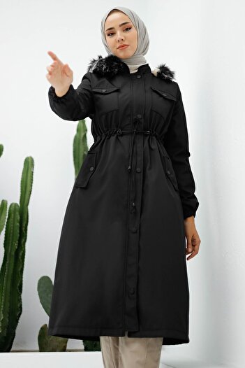 InStyle Polar 0880 Coat with Flap Pockets - Black