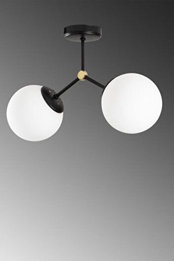 BSA LIGHTING Zarif 2'li Siyah/eskitme Avize (BEYAZ CAMLI)