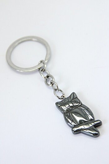 Argentum Look Hematite Owl Figured Keychain - Al-Kc0011