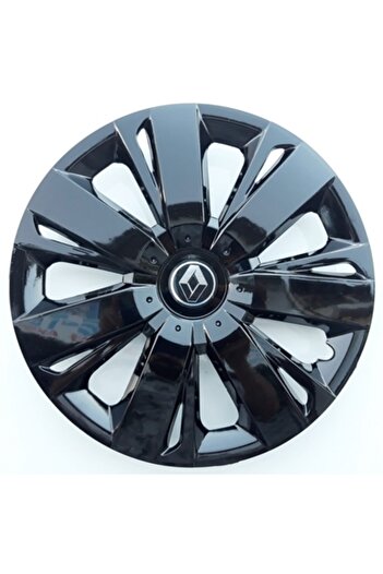 Seta 16'' Inç Renault Jant Kapağı Takımı 4'lü Set Kırılmaz - Esnek - Parlak Siyah