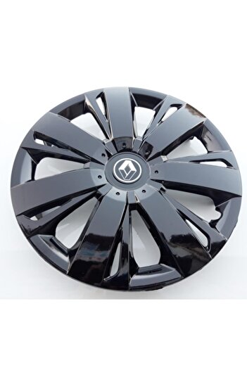 Seta 16'' Inç Renault Jant Kapağı Takımı 4'lü Set Kırılmaz - Esnek - Parlak Siyah