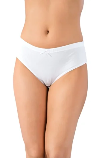by İGP High Waist 5-Piece White Combed Bato Slip Panties Pack