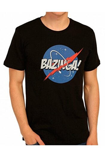 Bant Giyim Nasa Bazinga Men's Black T-Shirt - Big Bang Theory