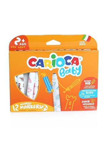 CARIOCA Jumbo Baby Super Washable Felt Tip Crayons Pack of 12