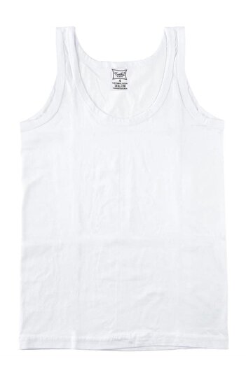 Tutku Boy's White Rib 100% Cotton Undershirt Mrt0125B