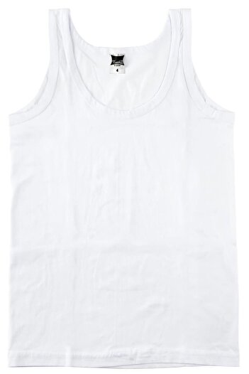 Tutku Boy's White Rib 100% Cotton Undershirt Mrt0125B