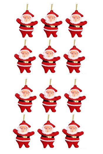 Sezy Christmas Pine Tree Ornament Decoration Santa Claus Figure 12 Pieces