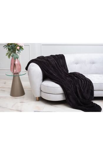 MEYHOME Κουβέρτα Wellsoft Λούτρινη Τηλεόραση (150X200 CM) Μαύρη
