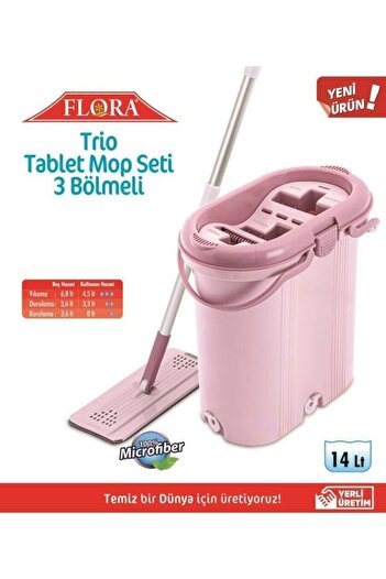 Flora 3 Bölmeli Trio Tablet Mop Seti