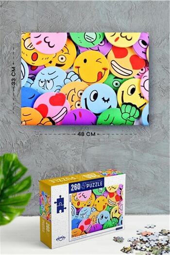 NT Handmade 260 Piece Cheerful Faces Puzzle Set with Glue and Rope - Cheerful Faces Puzzle Set