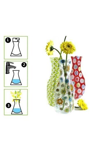 FırsatVar Katlanabilir Plastik Çiçek Vazosu – Kırılmaz, Portatif Ve Dekoratif Vazo (27,3X11,8 CM)
