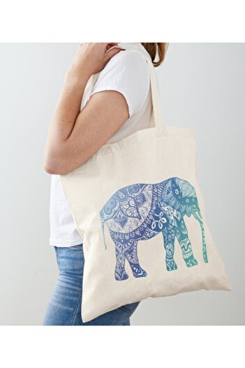 Atölye Semperra Raw Cloth Shoulder Bag with Colorful Elephant Design