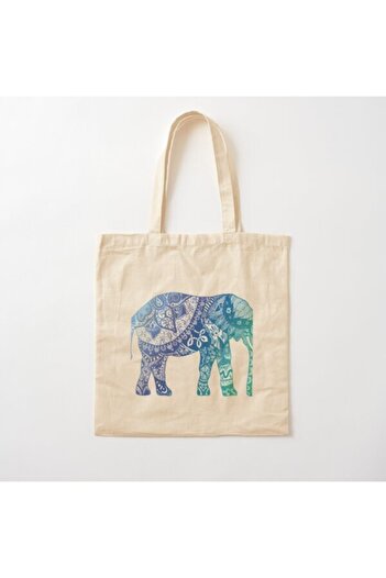 Atölye Semperra Raw Cloth Shoulder Bag with Colorful Elephant Design