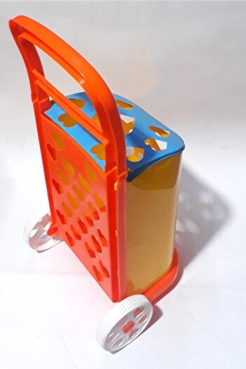 abnturk 50x24x20cm Boyutunda Kapaklı Ve 2 Tekerli Oyuncak Pazar Arabası