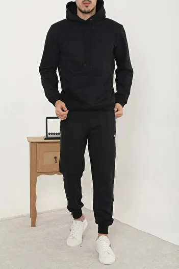3MODA Ανδρικό σετ αθλητικής φόρμας με κουκούλα με κουκούλα από ύφασμα χοντρό 3 κλωστές