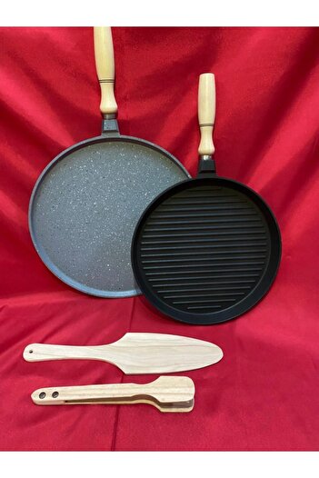 CANSUYU Kale Cast Iron Pancake and Grill Pan Set