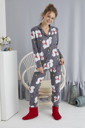 STRAWBERRY Buttoned Comfortable Pajama Set