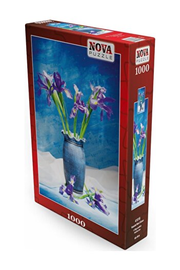 Nova Puzzle لغز نوفا 1000 قطعة باللون الأزرق في مزهرية (إيريس) - أولجا ليوبكين
