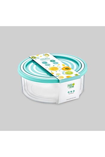 EvimShopping Set of 3 Round Plastic Storage Containers (500ml 1000ml 1700ml)