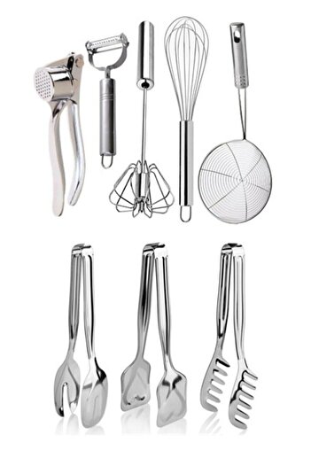 Trouvaille Stainless Steel 8 Piece Practical Kitchen Utensils Dowry Set